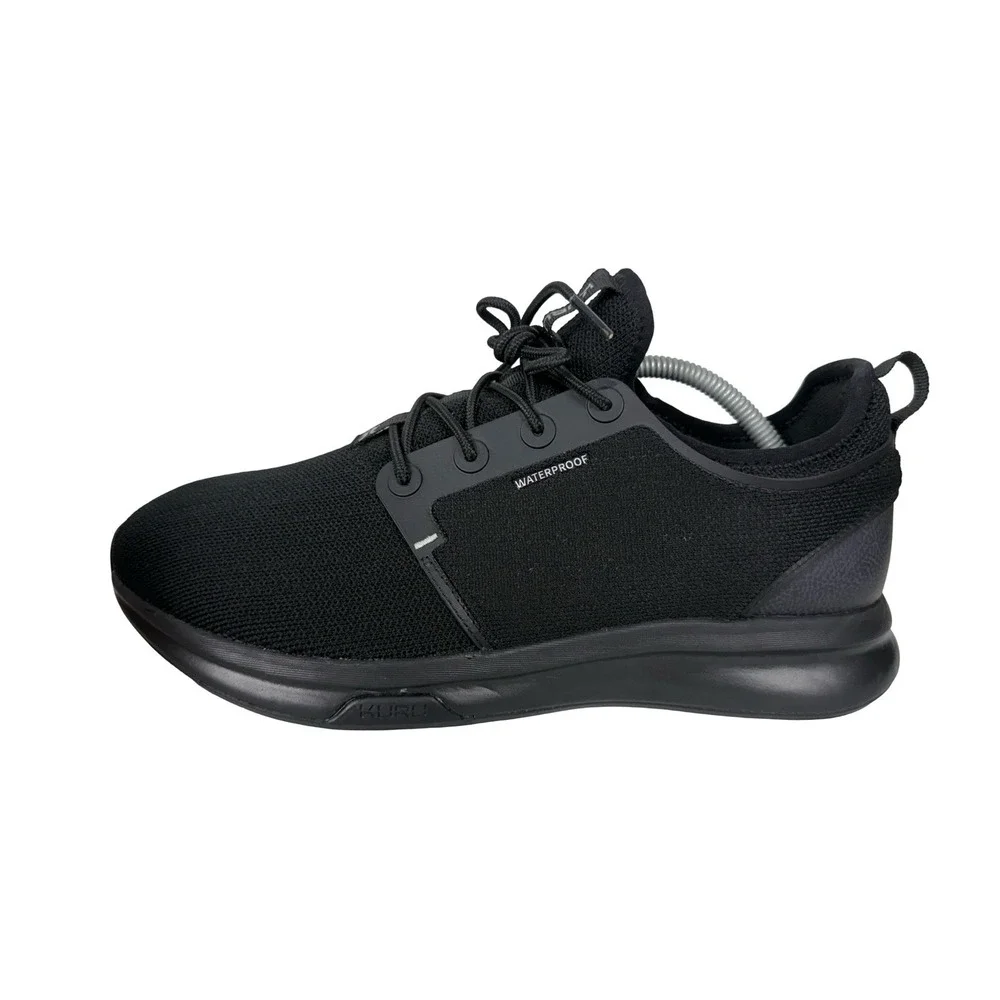 Kuru Atom Mens Size 10 Black Athletic Running Walking Waterproof Shoes Sneakers